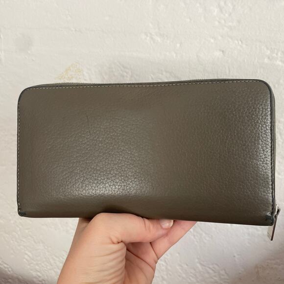 Celine Large Zip Around Wallet Multifuction Grained Calfskin Gray - Picture 15 of 16